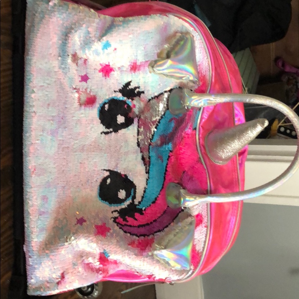 flip sequin suitcase